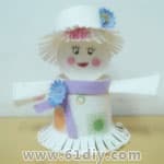 Paper cup doll handmade illustration