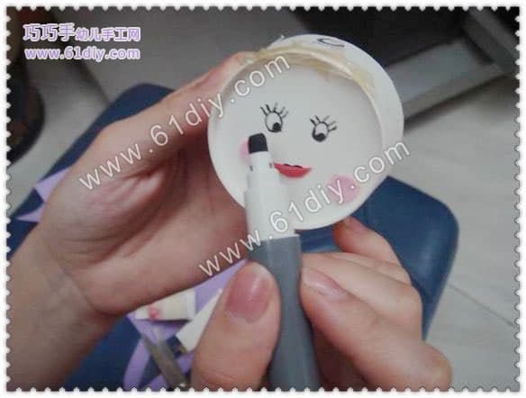 Paper cup doll handmade illustration