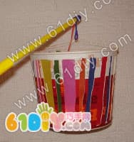 Disposable paper bowl lantern making illustration