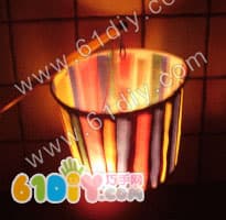 Disposable paper bowl lantern making illustration