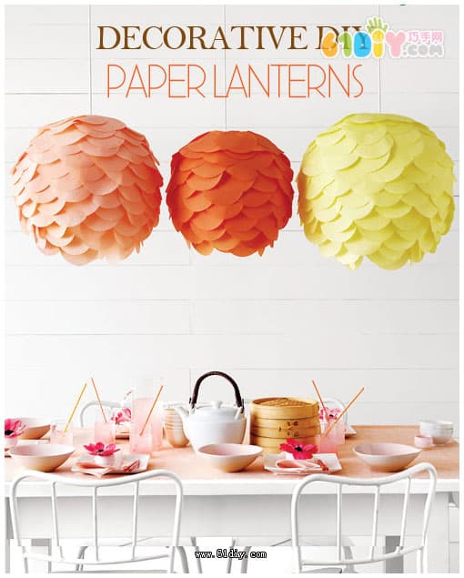 Round paper lantern handmade