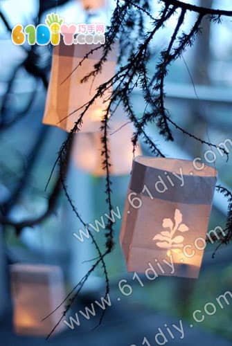 Handmade paper bag lantern