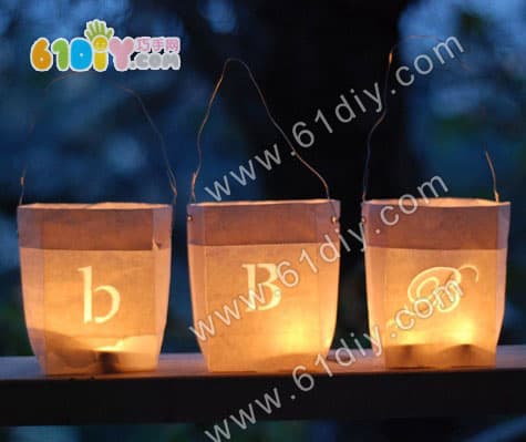 Handmade paper bag lantern