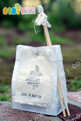 Handmade paper bag lantern