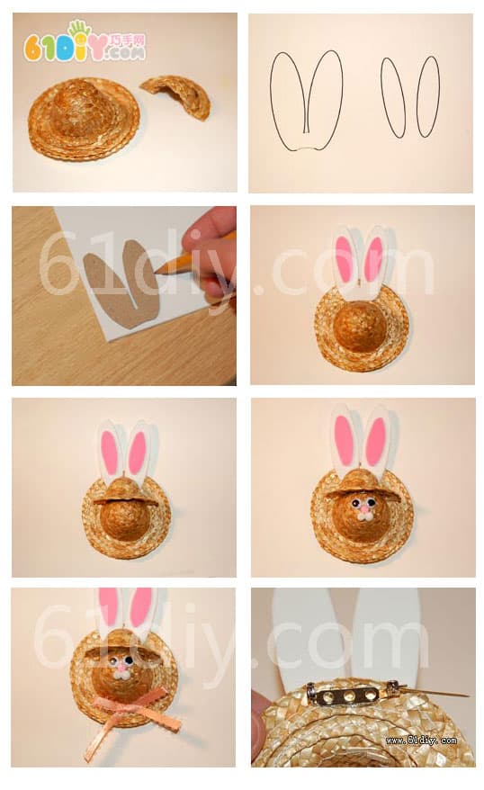 Cartoon rabbit brooch making tutorial