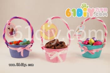 Cute mini basket (disposable bowl handmade)