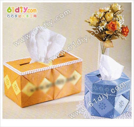 Handmade roll paper tissue box