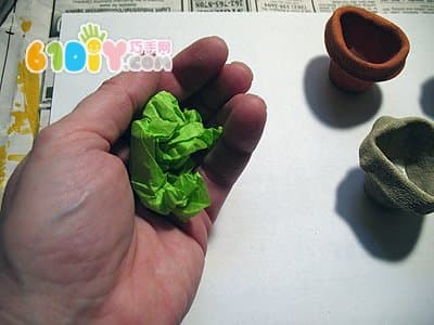 Twisted stick making mini flower pot