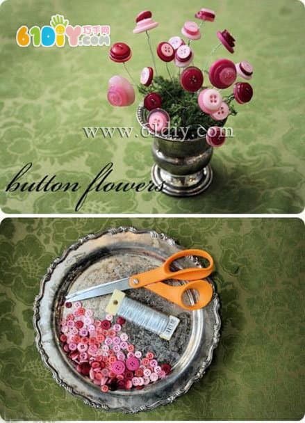 Button flower making