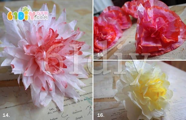 Coffee filter paper making handmade flowers