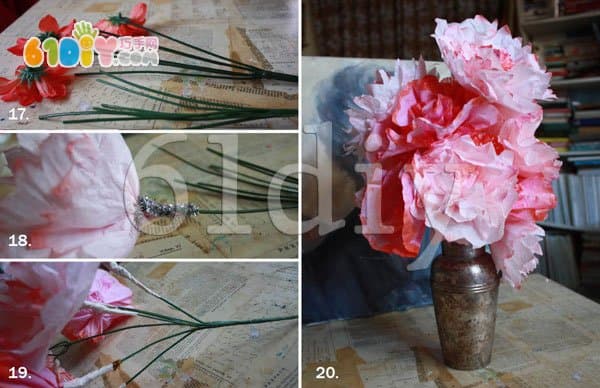 Coffee filter paper making handmade flowers