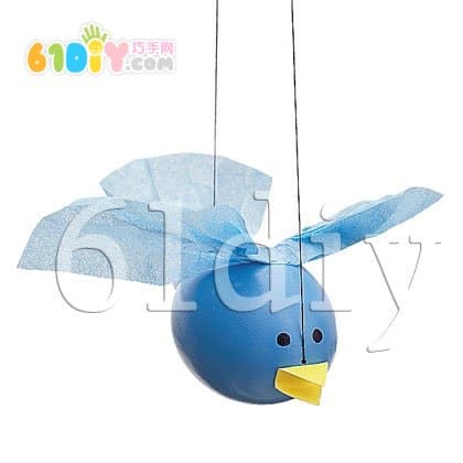 Eggshell handmade blue bird