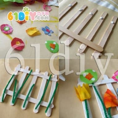 Ice cream stick handmade: beautiful flowers