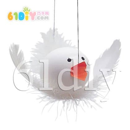 Eggshell Handmade: White Bird Ornament