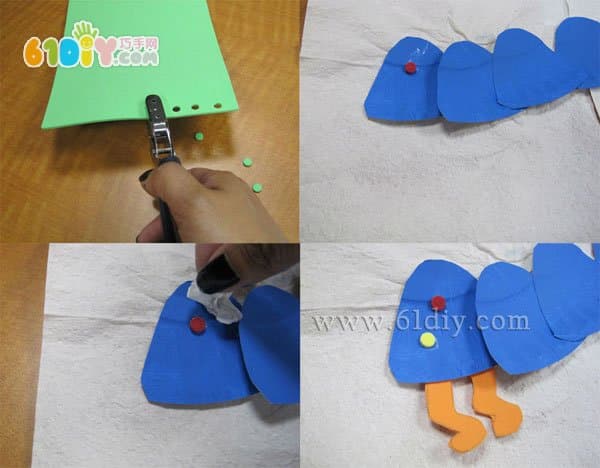 Paper tray caterpillar handmade