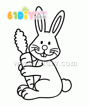 Cartoon rabbit coloring chart