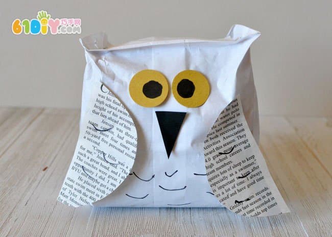 Children's handmade chubby paper bag owl