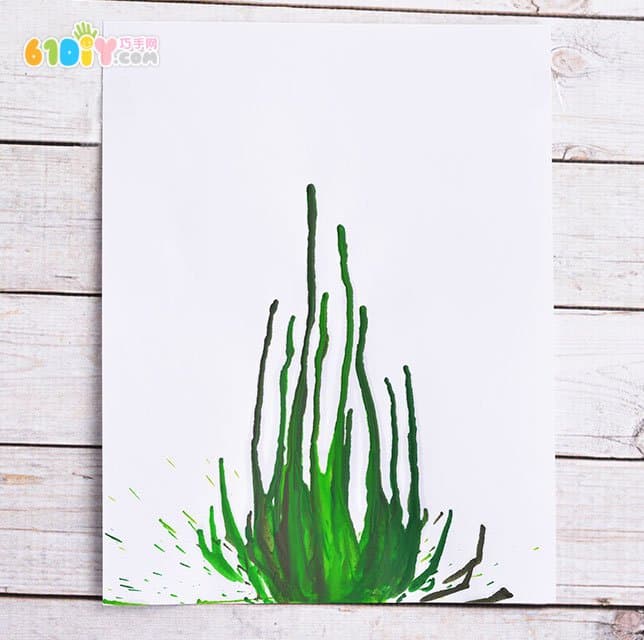 Creative hot melt crayons spring flower decorative painting