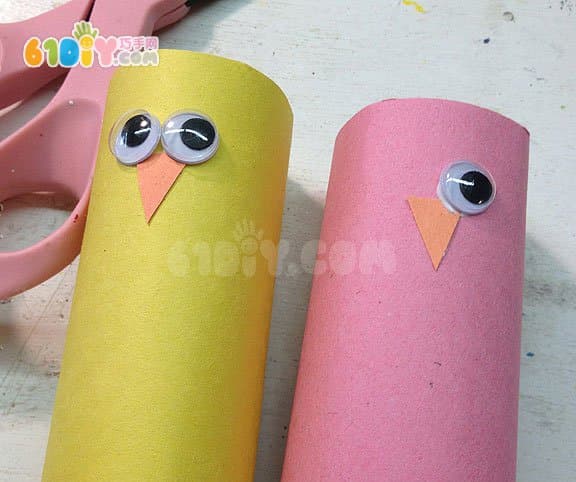Roll of paper handmade spring birds