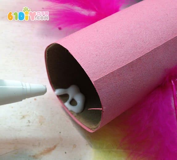 Roll of paper handmade spring birds