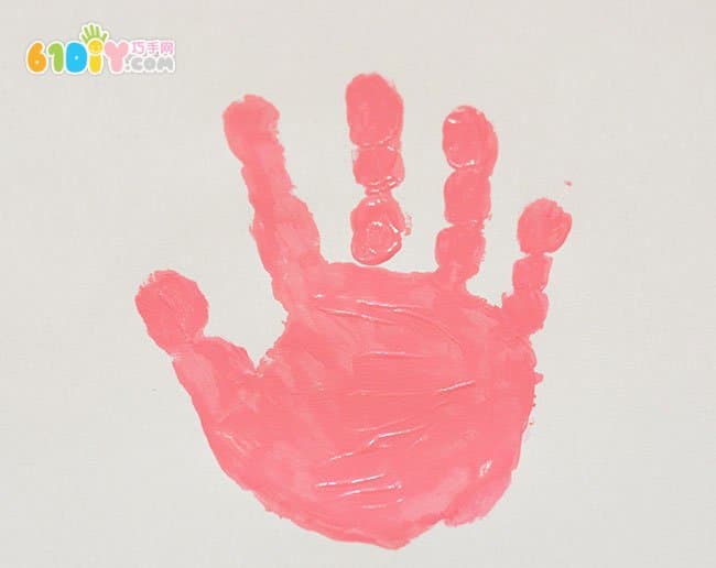 Women's Day Children's Hand Print Handmade Sweet Cake Card