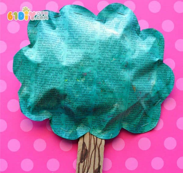 Spring children's handmade three-dimensional tree