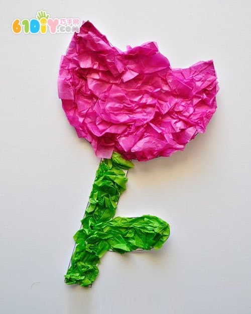 Children's handmade women's day, crepe paper, tulip flowers