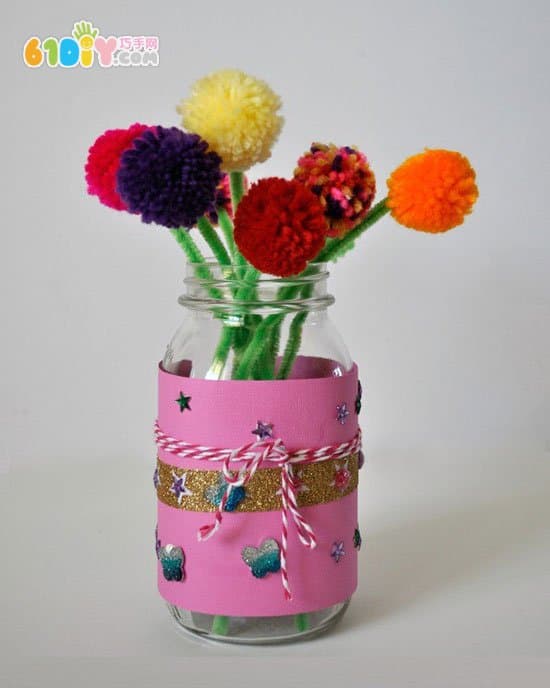 March 8th gift making beautiful wool ball vase