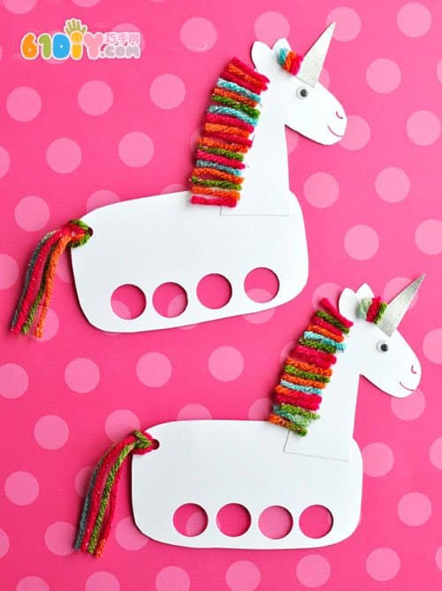 Children's handmade unicorn finger couple