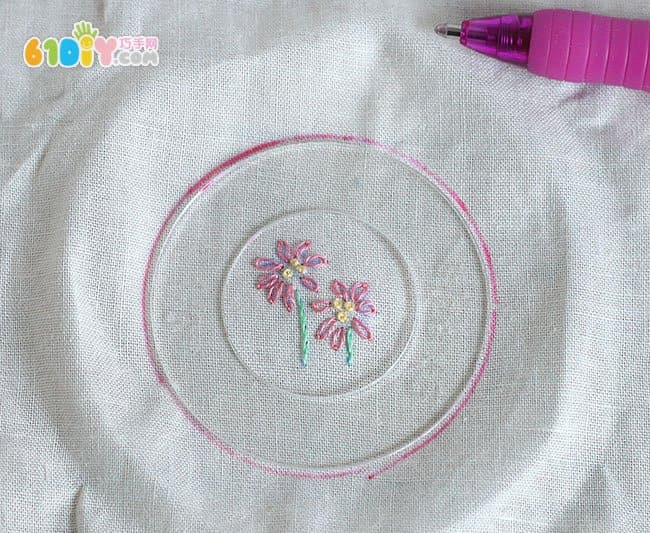 DIY making embroidery floret