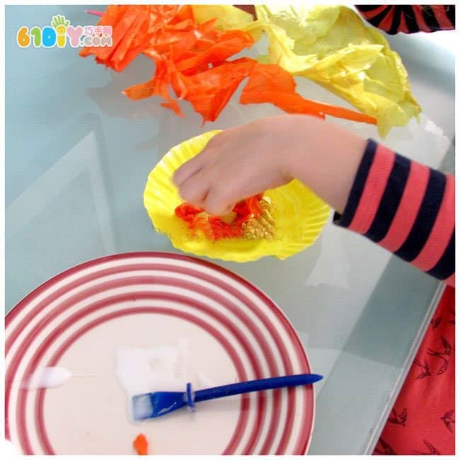 Children's DIY making simple paper flower stickers