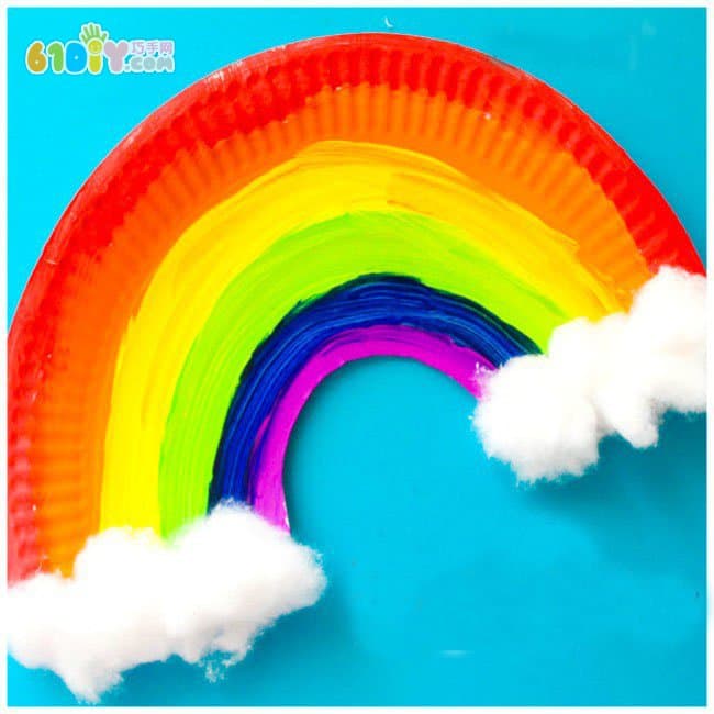 Children's handmade paper plate rainbow