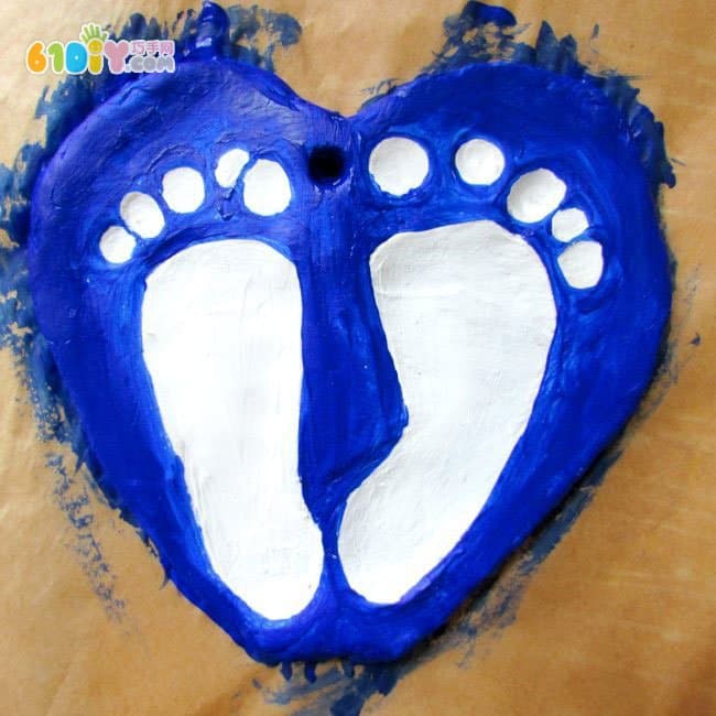 Mother's Day handmade gifts clay footprints love ornaments