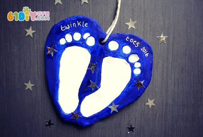 Mother's Day handmade gifts clay footprints love ornaments