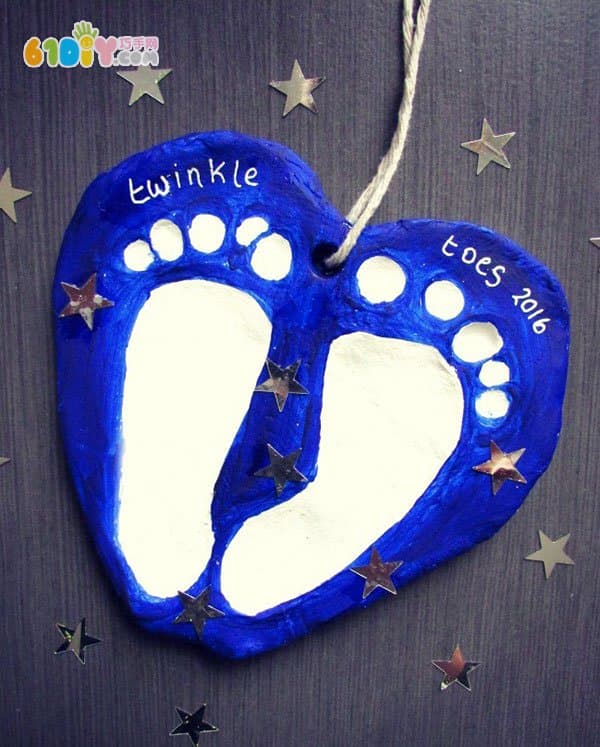 Mother's Day handmade gifts clay footprints love ornaments