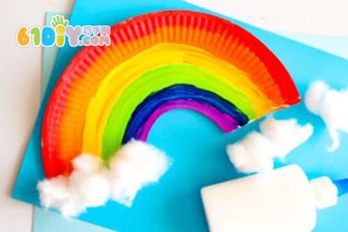 Children's handmade paper plate rainbow
