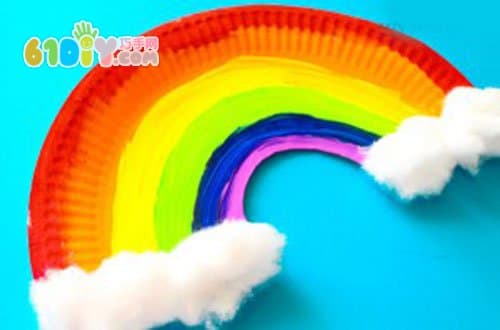 Children's handmade paper plate rainbow