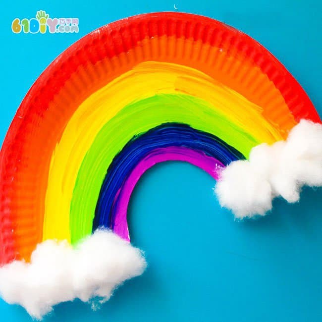 Children's handmade paper plate rainbow