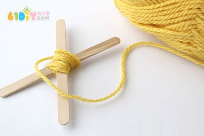 Wool ice cream stick DIY making butterfly