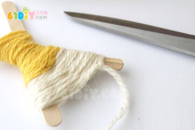 Wool ice cream stick DIY making butterfly