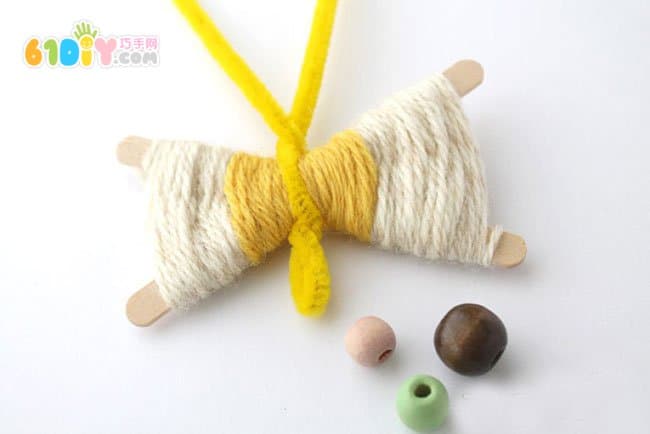 Wool ice cream stick DIY making butterfly