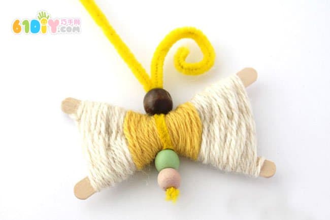 Wool ice cream stick DIY making butterfly