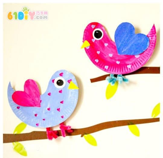 Paper tray handmade cute bird stickers