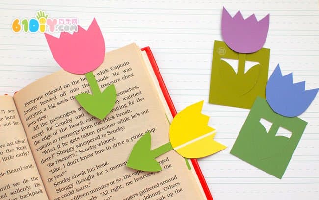 Mother's Day handmade tulip flower bookmark