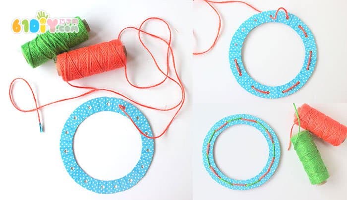 Waste cardboard making beautiful dream catcher