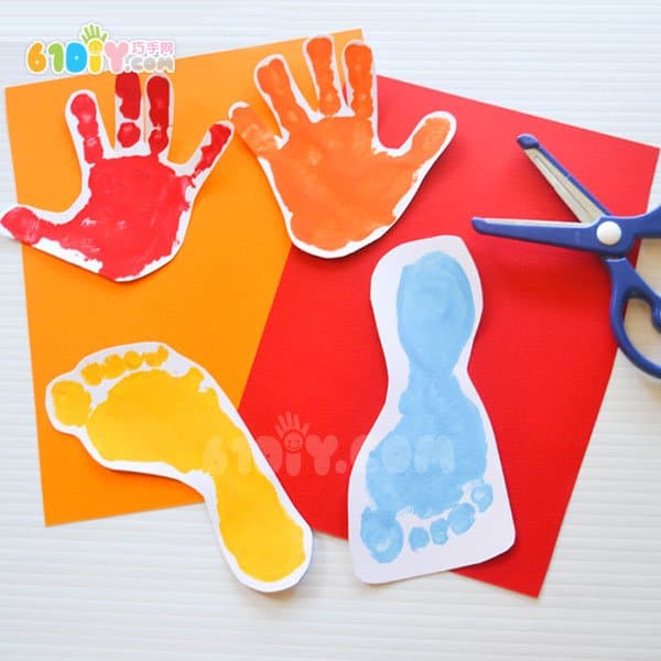 Hand prints, mother's day, beautiful flower card