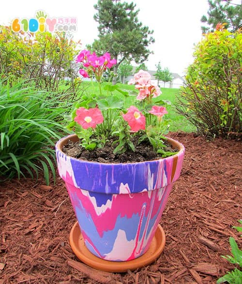 Super simple creative colorful flower pot DIY