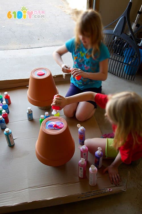 Super simple creative colorful flower pot DIY