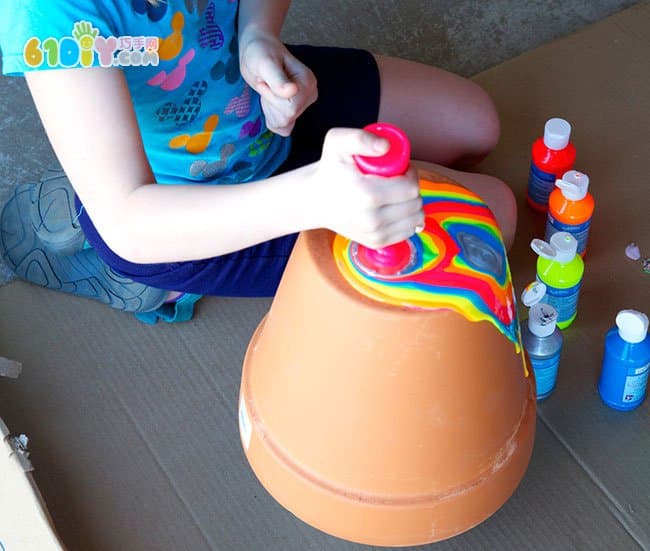 Super simple creative colorful flower pot DIY