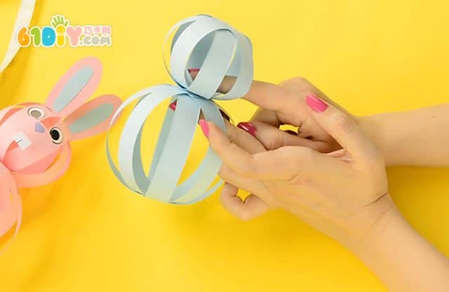 Paper ball handmade Easter three-dimensional rabbit